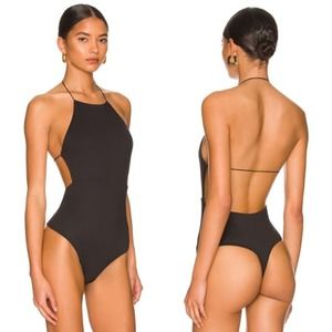 Alix NYC Sleeveless Open Back Halterneck Penn Bodysuit Black Women's Size XS
